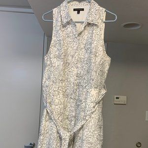 Black and white floral print dress large - women